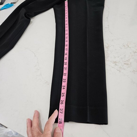 St. John Caviar Emma Black Stretch Knit Trousers Size 6 Quiet Luxury - Picture 10 of 11